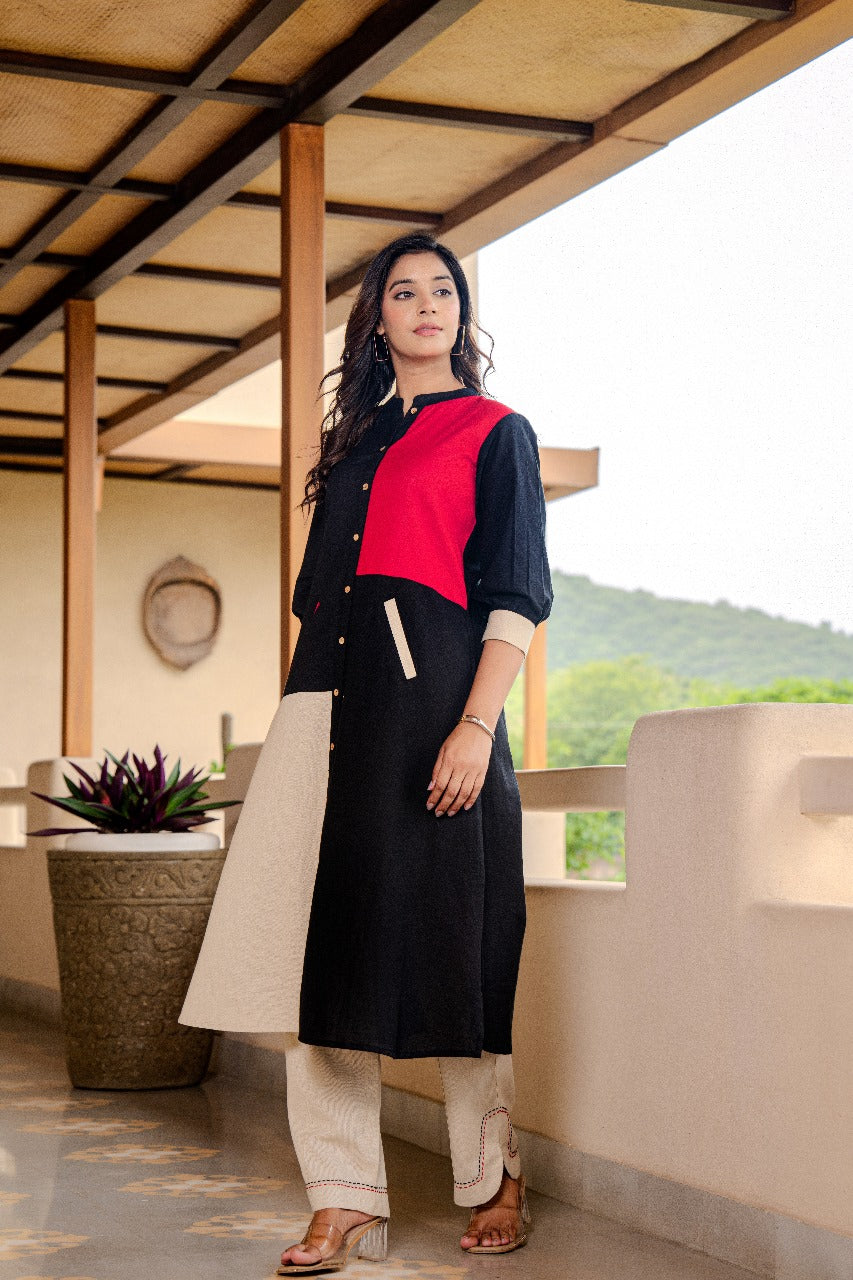 Cotton linen stylish two piece cordset (A1137)