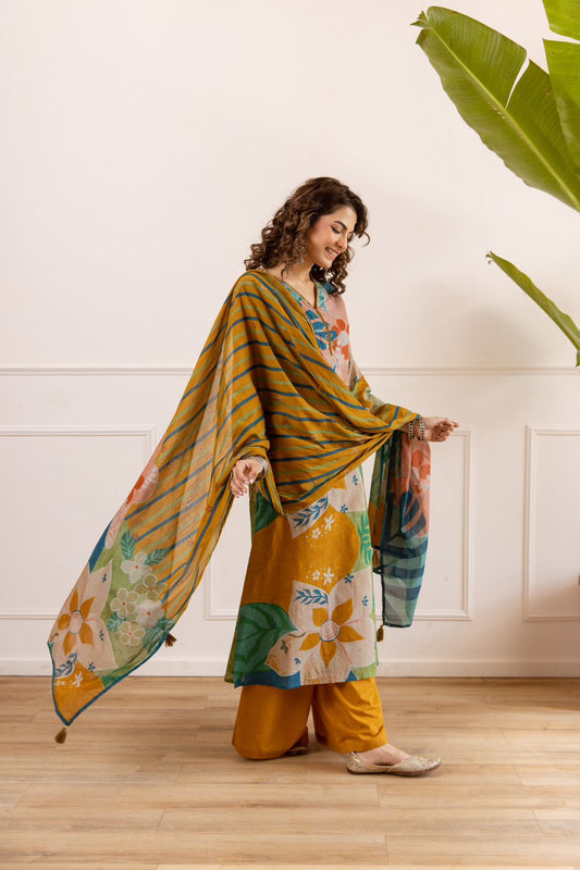 Pure cotton digital print very smart three piece set (B444) (dispatch next week)