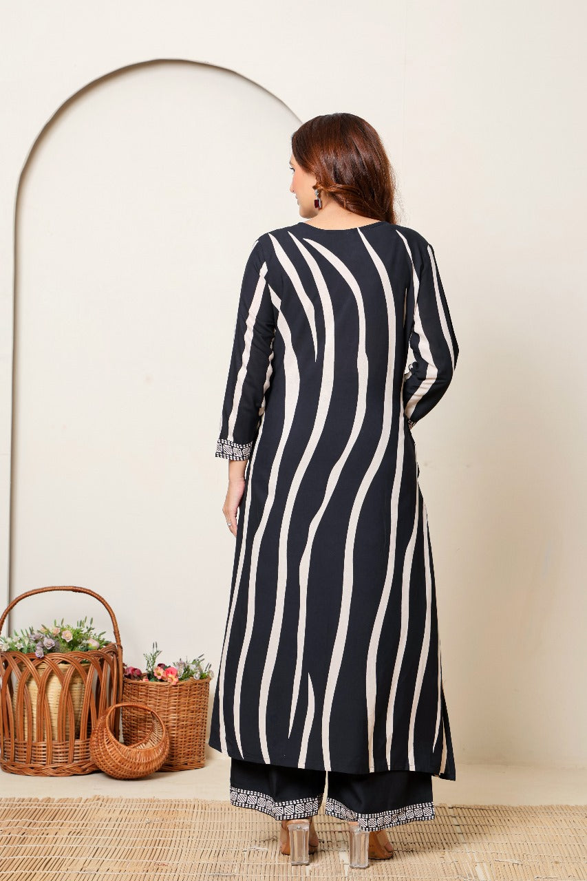 Black cotton modal with pocket two piece cordset (A1298)