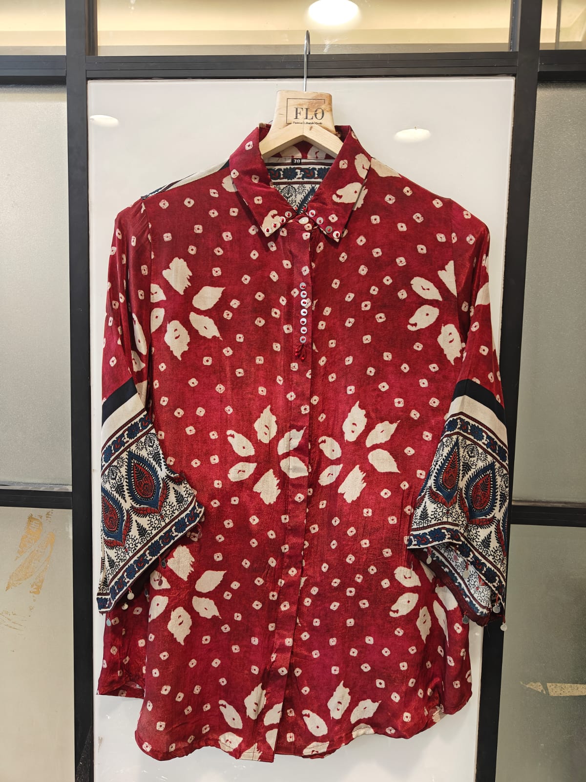 Pure crape bandani shirt (B412)