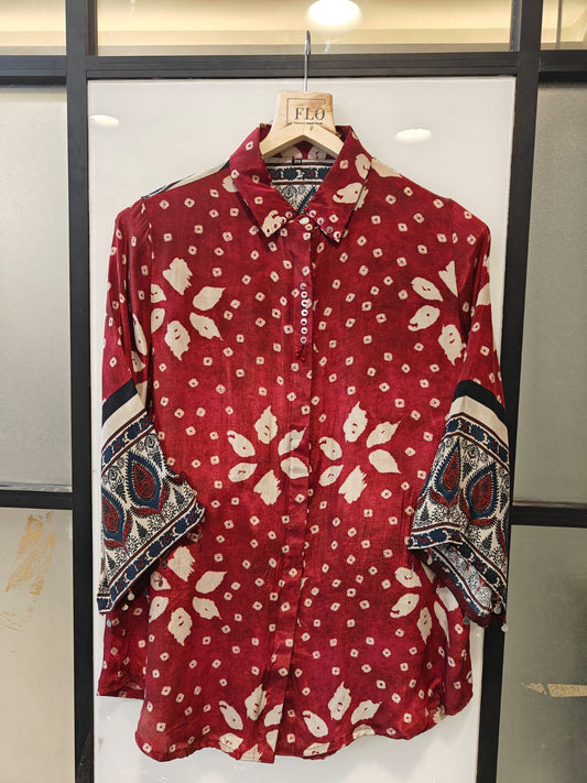 Pure crape bandani shirt (B412)