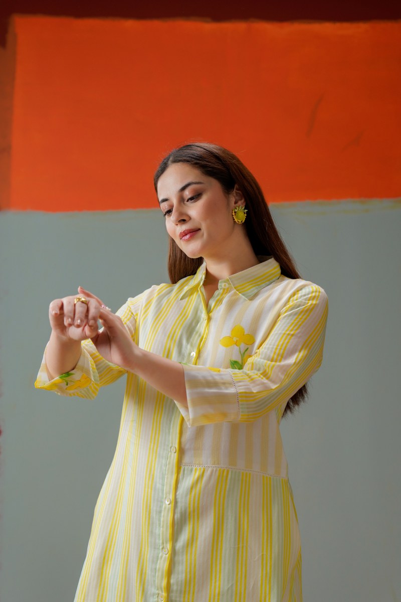 Mul cotton with lining smart two piece cordset (C693)