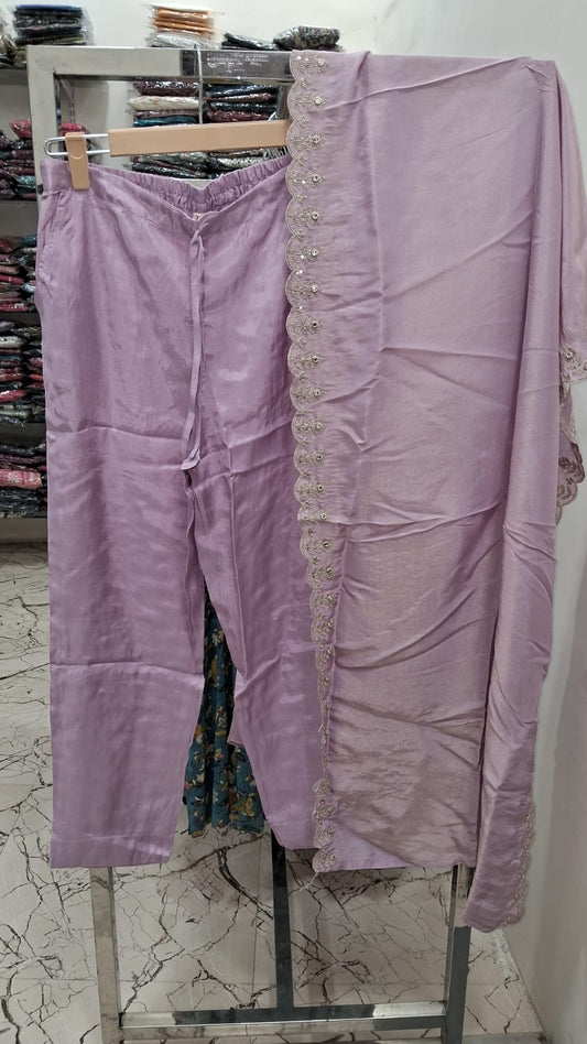 Purple tissue with lining three piece set (P361)