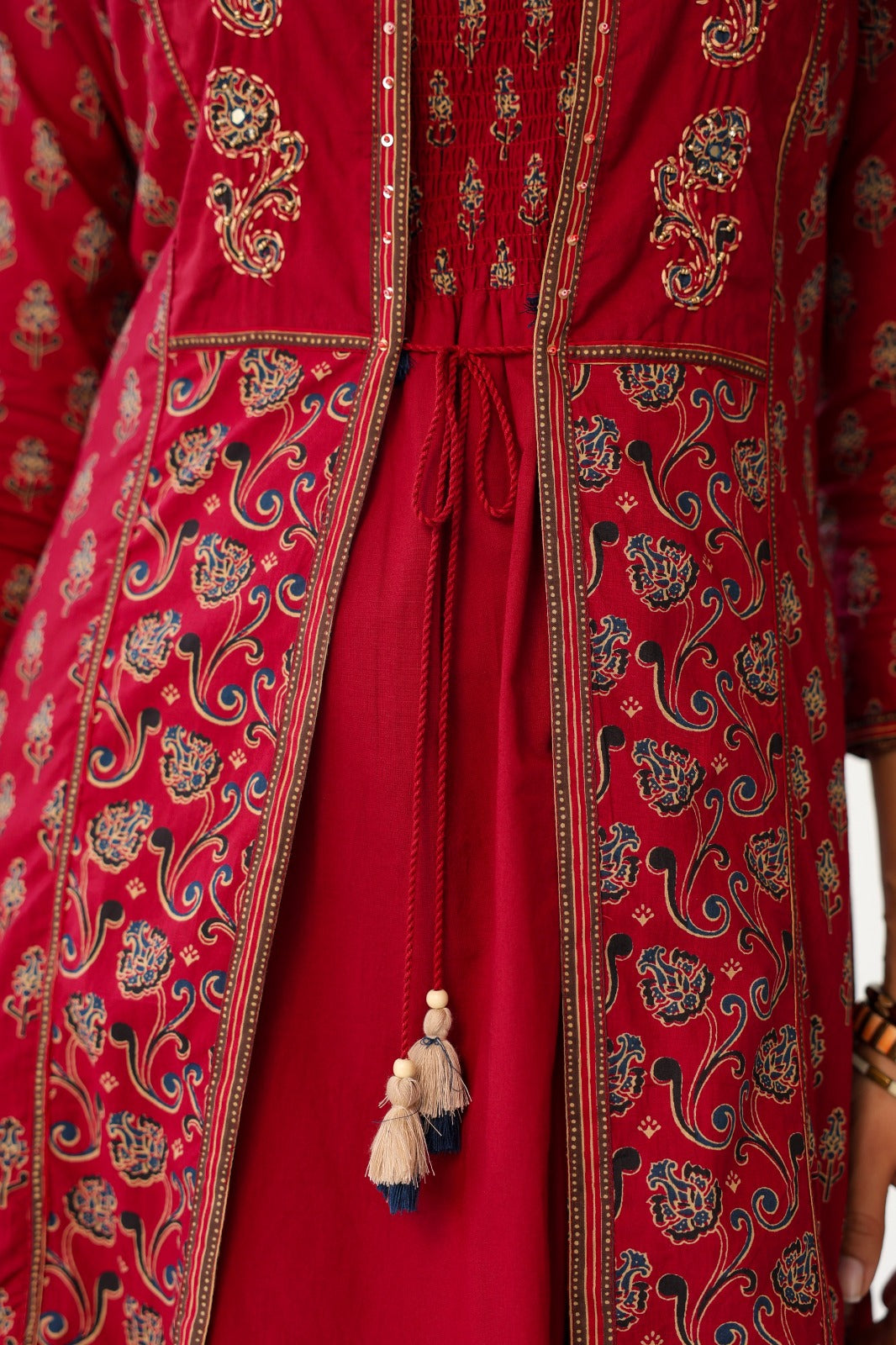 Original block print smart two piece dress length 46 inch (B287)