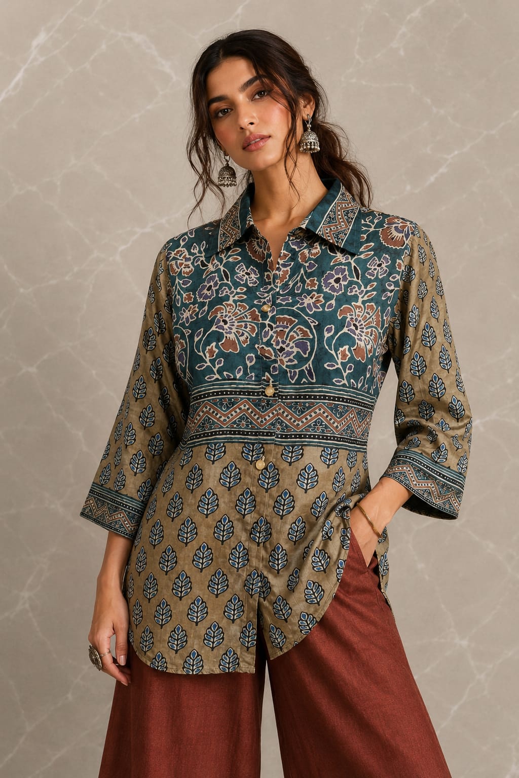 Crape smart shirt (B789)
