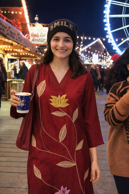 Pure Muslin full thread work two piece set (A1636)