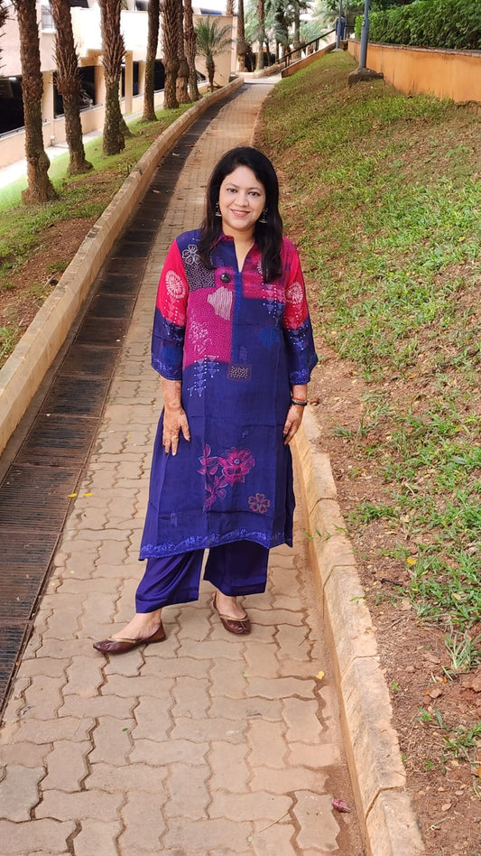 Natural crape with mul lining two piece cordset (C452)