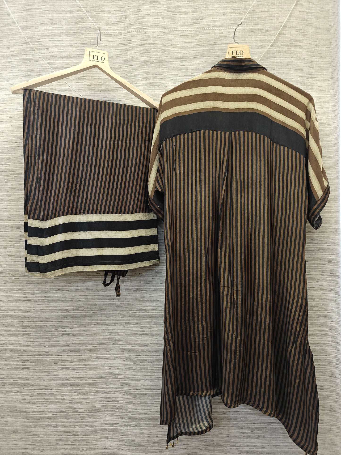 Pure crape strips smart two piece cordset (S191)