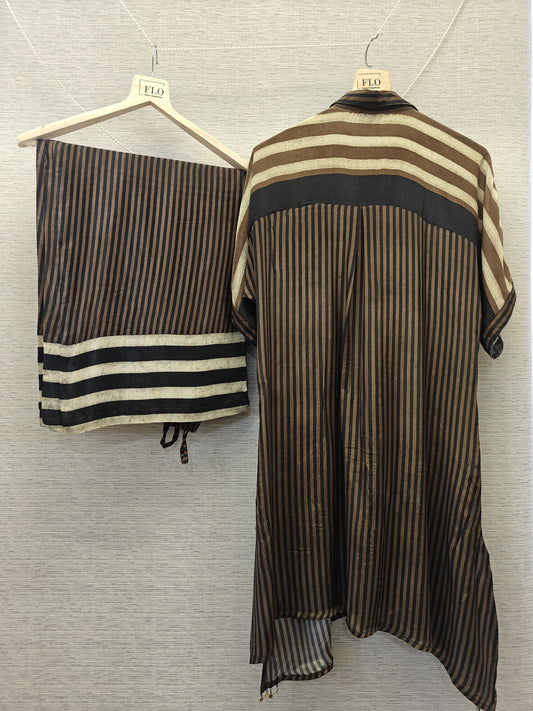 Pure crape strips smart two piece cordset (S191)