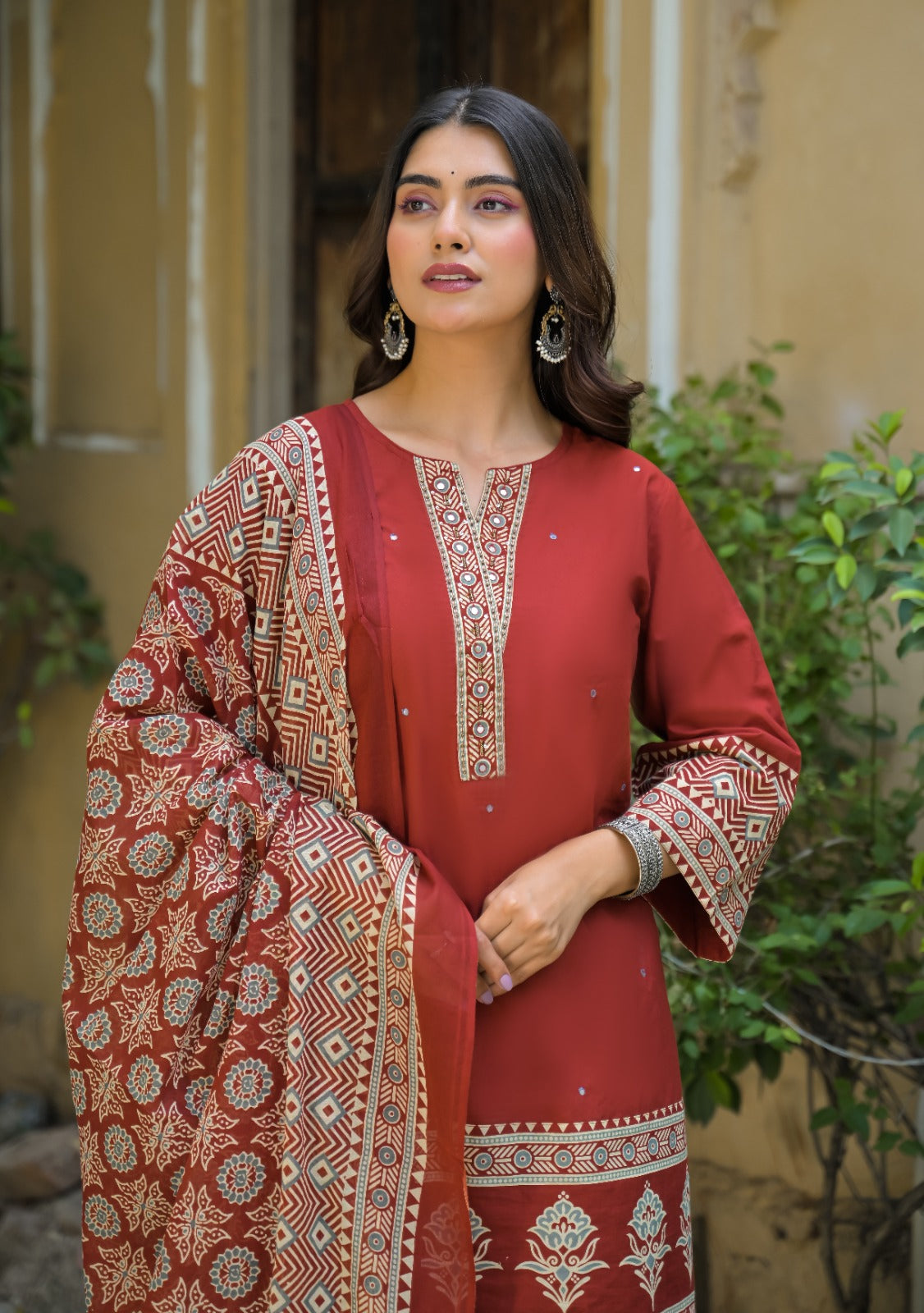 Pure cotton with farshi salwar three piece set (C449)