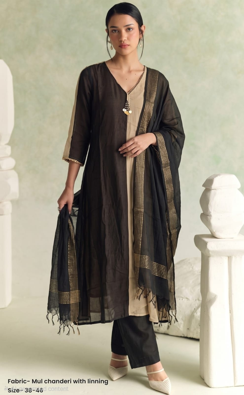 Soft chanderi with lining three piece set (C623)