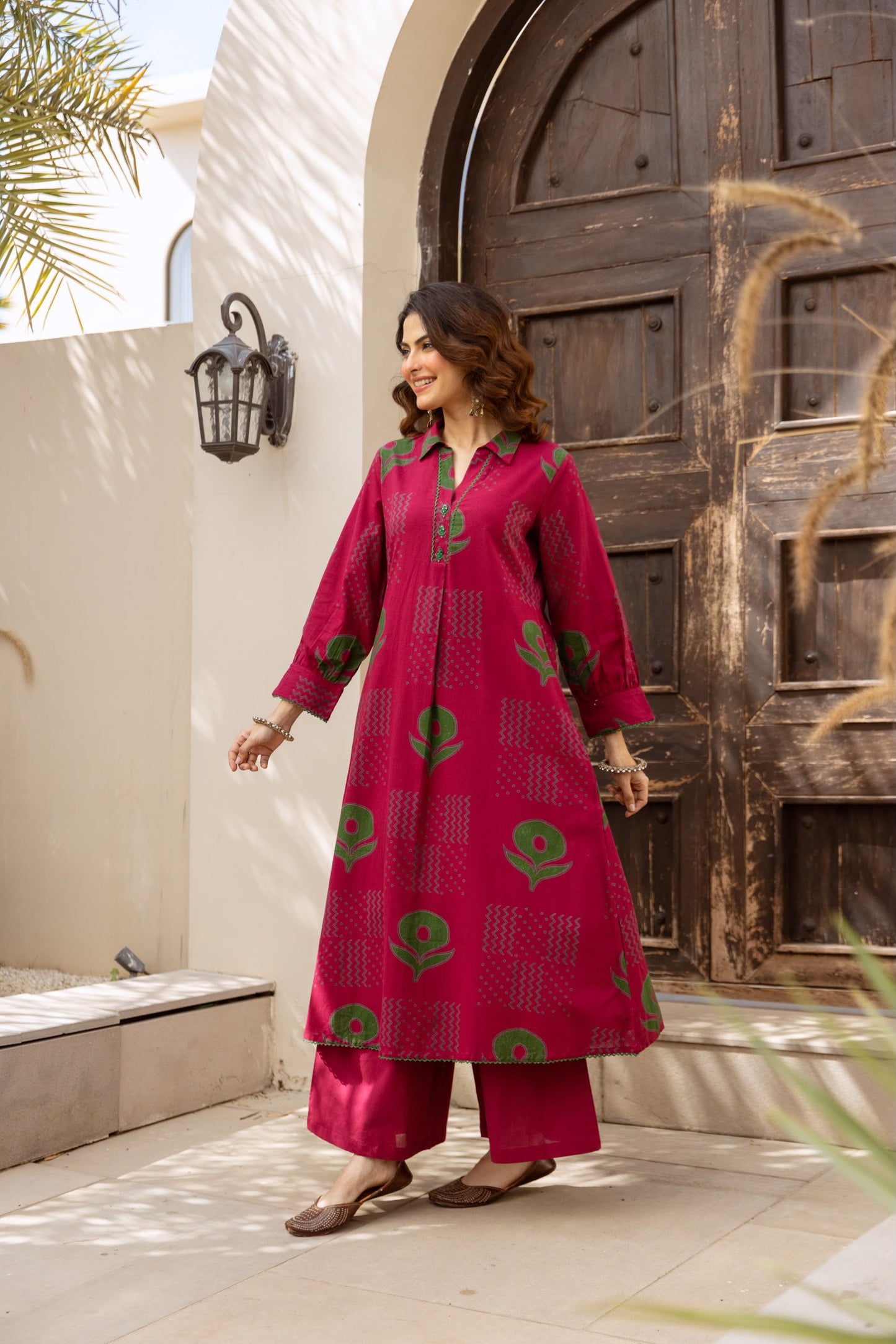 Handloom cotton smart two piece cordset (C280)